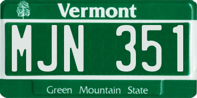 VT license plate MJN351