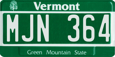 VT license plate MJN364