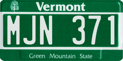 VT license plate MJN371