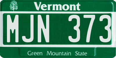 VT license plate MJN373