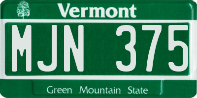 VT license plate MJN375