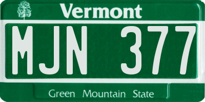 VT license plate MJN377