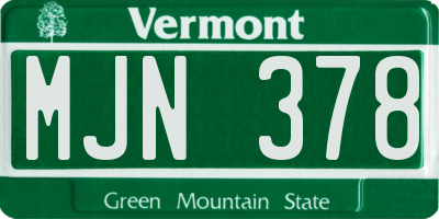 VT license plate MJN378