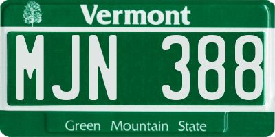 VT license plate MJN388