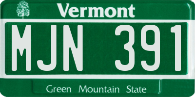 VT license plate MJN391
