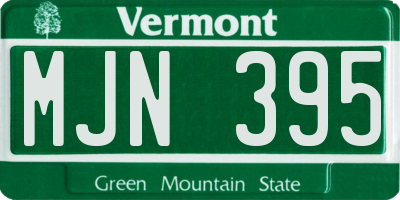 VT license plate MJN395