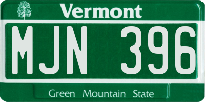 VT license plate MJN396