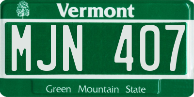 VT license plate MJN407
