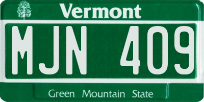VT license plate MJN409