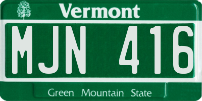 VT license plate MJN416