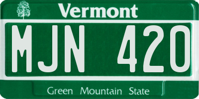 VT license plate MJN420