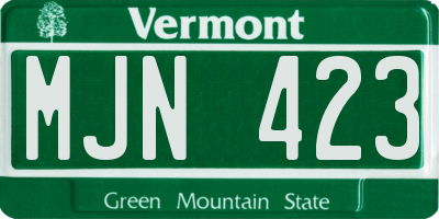 VT license plate MJN423