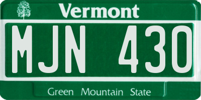 VT license plate MJN430