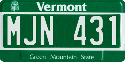 VT license plate MJN431