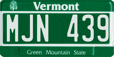 VT license plate MJN439