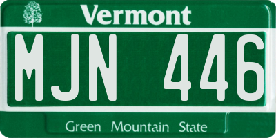 VT license plate MJN446