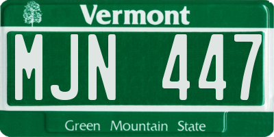 VT license plate MJN447