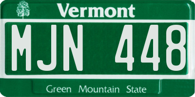 VT license plate MJN448