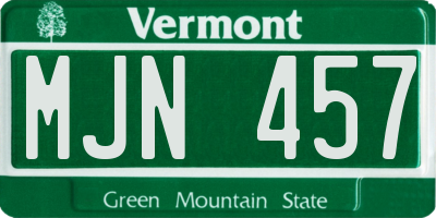 VT license plate MJN457