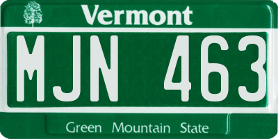 VT license plate MJN463