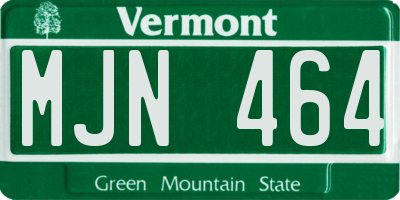 VT license plate MJN464