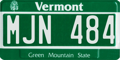 VT license plate MJN484