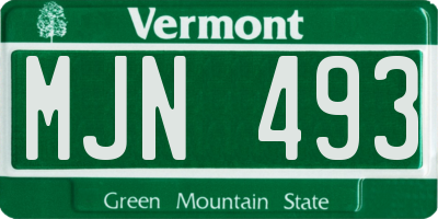 VT license plate MJN493