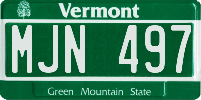VT license plate MJN497