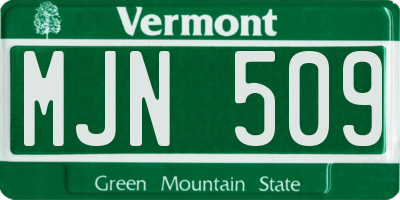 VT license plate MJN509