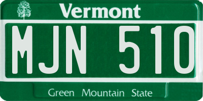VT license plate MJN510