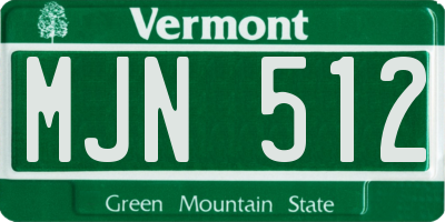 VT license plate MJN512
