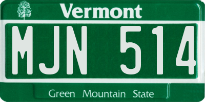 VT license plate MJN514