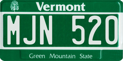 VT license plate MJN520