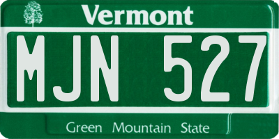 VT license plate MJN527