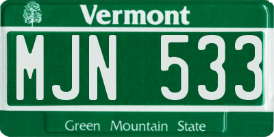 VT license plate MJN533