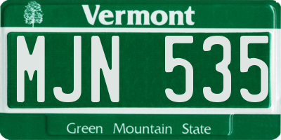 VT license plate MJN535