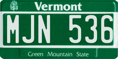 VT license plate MJN536
