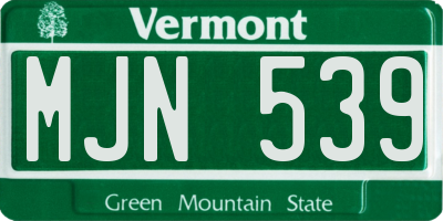 VT license plate MJN539