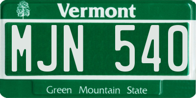 VT license plate MJN540