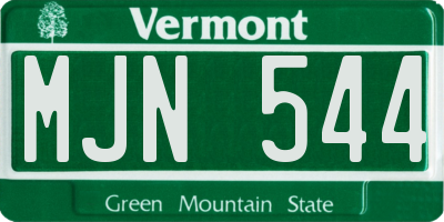 VT license plate MJN544
