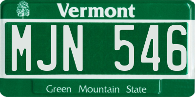 VT license plate MJN546