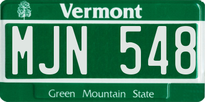 VT license plate MJN548