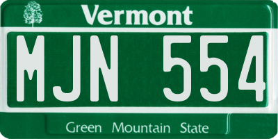 VT license plate MJN554