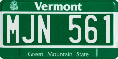 VT license plate MJN561