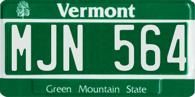 VT license plate MJN564