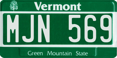 VT license plate MJN569