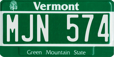 VT license plate MJN574