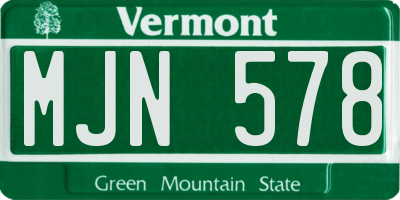 VT license plate MJN578
