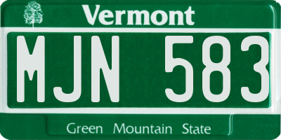 VT license plate MJN583