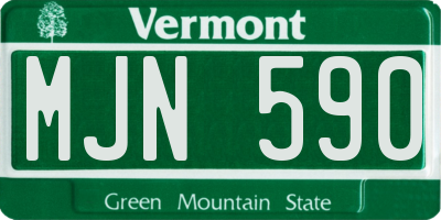 VT license plate MJN590